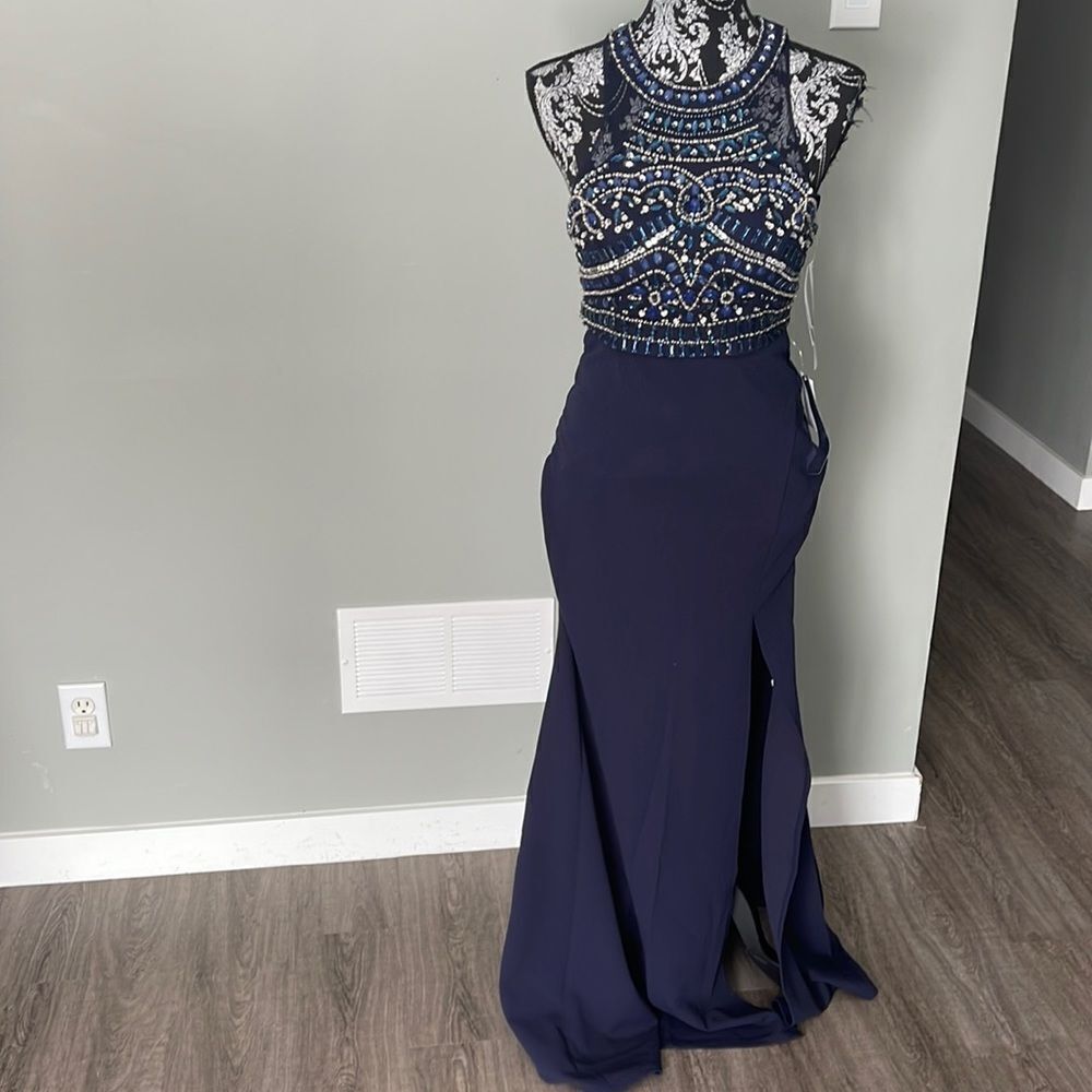Sequin Hearts
Two-Piece Beaded Halter with Solid Skirt NEW